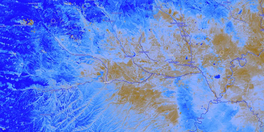 ororatech's map showing fuel information and moisture