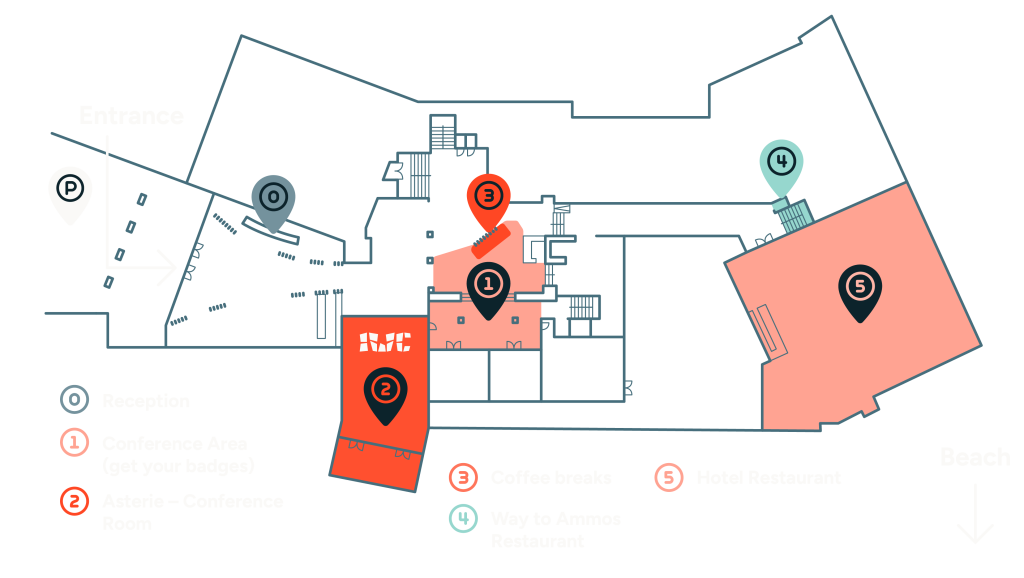 Conference Map: Badge pickup starts October 8, 8:30 AM at the Conference Area