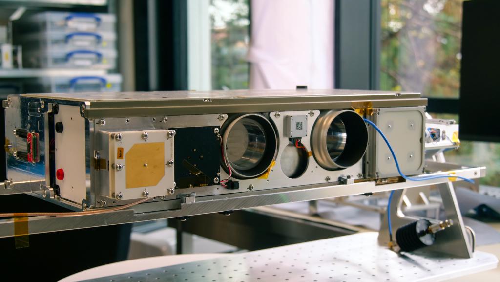 The engineering model for the Hellenic Fire System satellites.