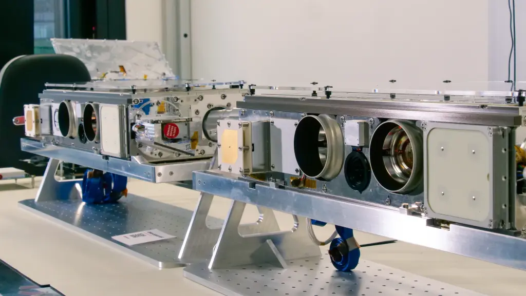 Two of the Hellenic Fire System's four satellites