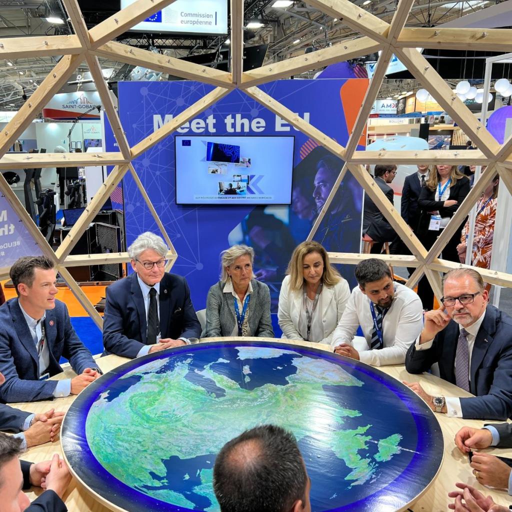 Thomas Grübler with European Space Agency & European Commission Officials at the Paris Air Show